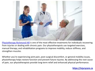 Pain Treatment with Physiotherapy, Osteopathy at Injury Care Richmond Hill.PPTX