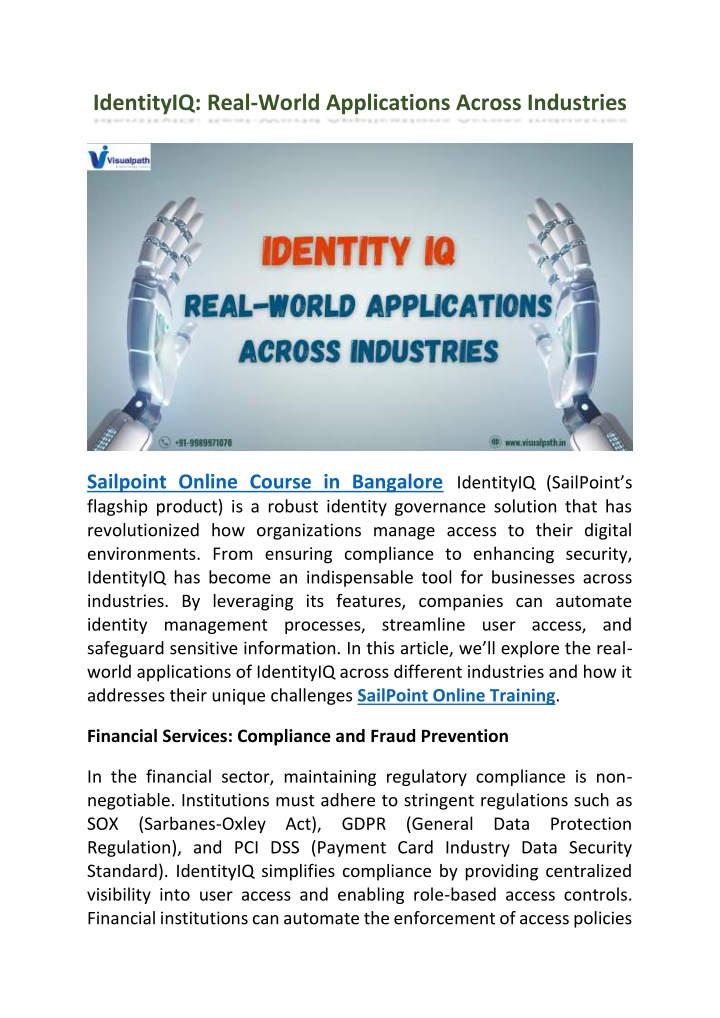 identityiq real world applications across