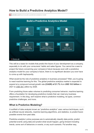 How to Build a Predictive Analytics Model?