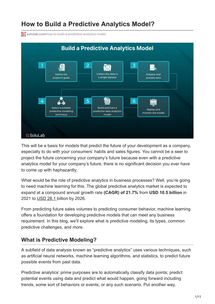 how to build a predictive analytics model