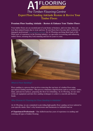 Expert Floor Sanding Adelaide Restore & Revive Your Timber Floors