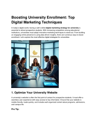 Boosting University Enrollment - Top Digital Marketing Techniques