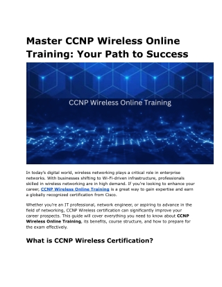 Master CCNP Wireless Online Training_ Your Path to Success