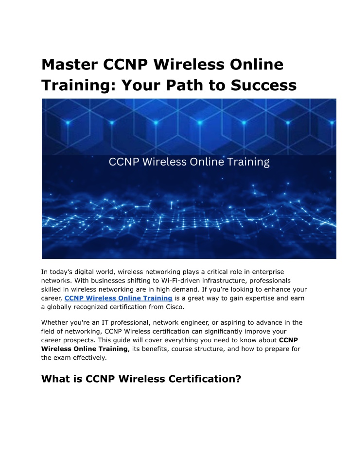 master ccnp wireless online training your path