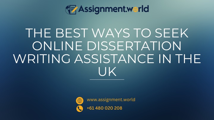 the best ways to seek online dissertation writing