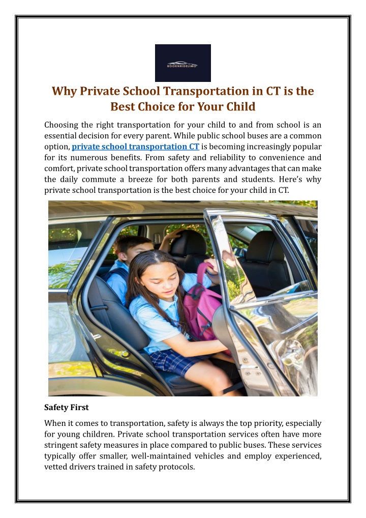 why private school transportation