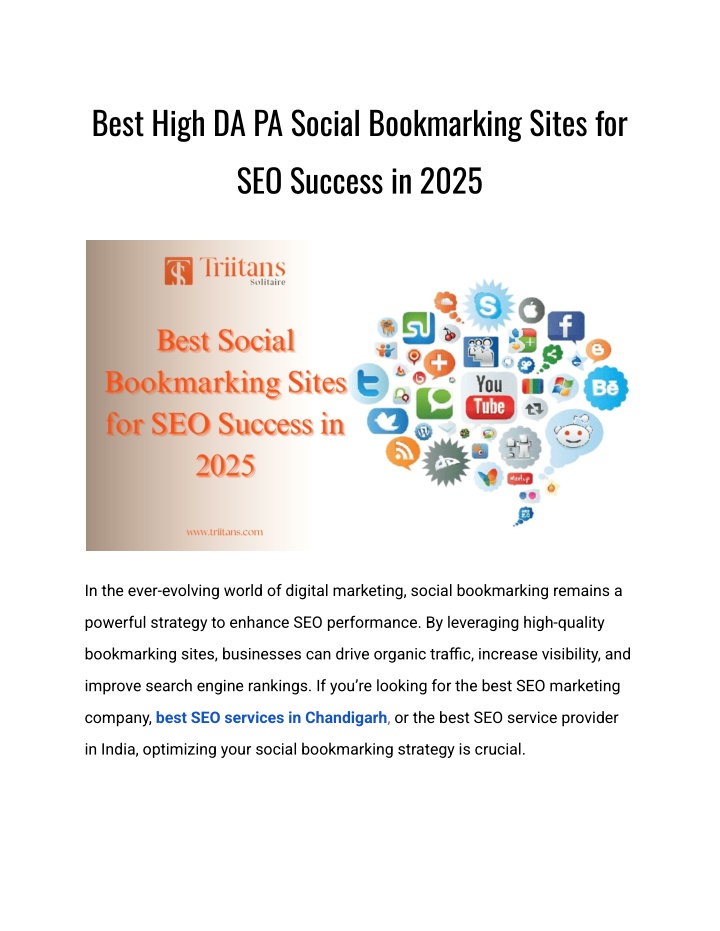 best high da pa social bookmarking sites