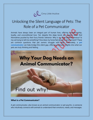 Pet Communicator: Bridging the Gap Between You and Your Beloved Animal