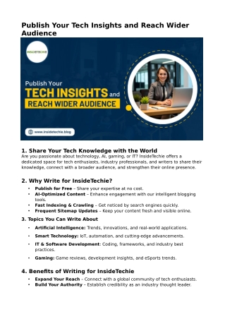 Publish Your Tech Insights and Reach Wider Audience