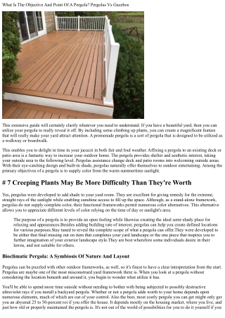 What Is The Objective Of A Pergola: 10 Factors To Select