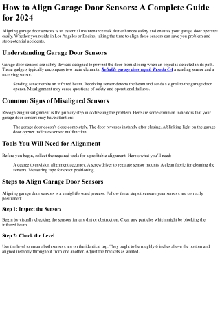 how to align garage door sensors a complete guide