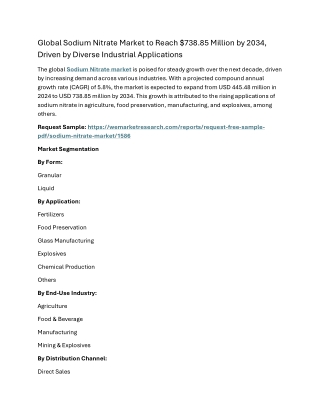 Sodium Nitrate Market