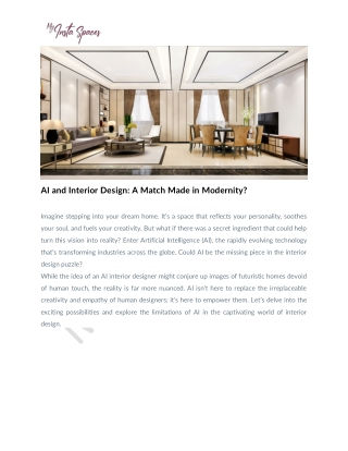 AI and Interior Design A Match Made in Modernity