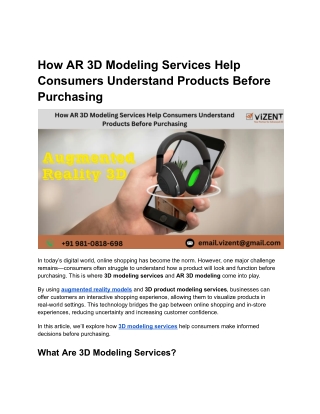 how ar 3d modeling services help consumers