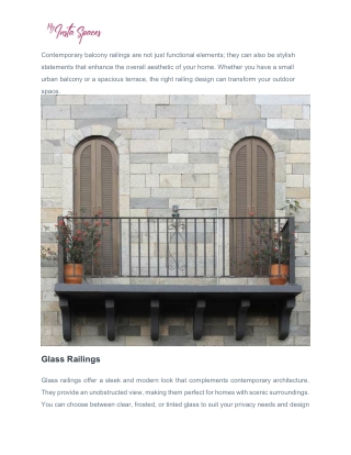 Creative Designs for Contemporary Balcony Railings