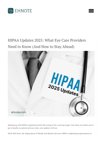 ophthalmology industry insights hippa 2025 updates