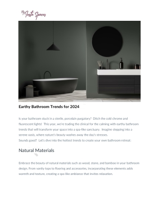 Earthy Bathroom Trends for 2024