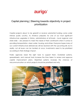 capital planning steering towards objectivity