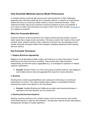 How Ensemble Methods Improve Model Performance