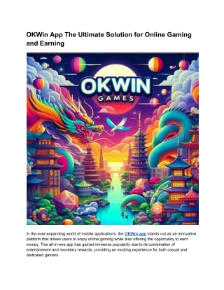 okwin app the ultimate solution for online gaming
