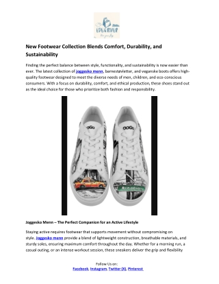 New Footwear Collection Blends Comfort, Durability, and Sustainability