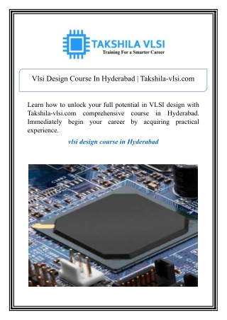 vlsi design course in hyderabad takshila vlsi com