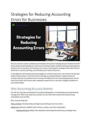 strategies for reducing accounting errors