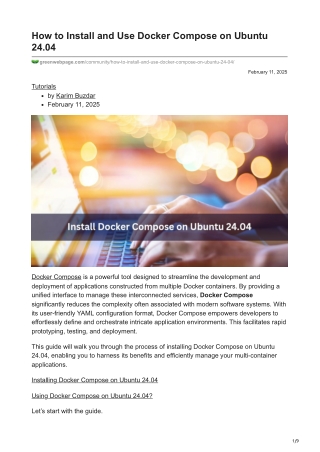 How to Install and Use Docker Compose on Ubuntu 2404