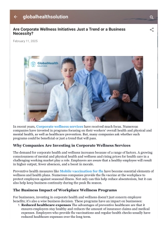 Are Corporate Wellness Initiatives Just a Trend or a Business Necessity