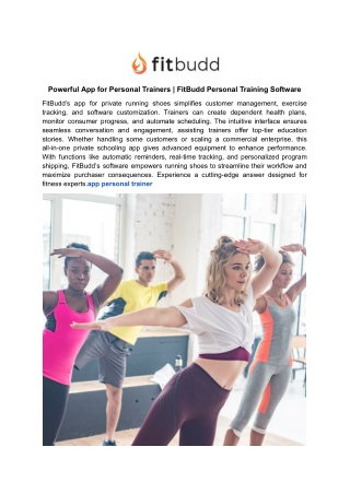 powerful app for personal trainers fitbudd