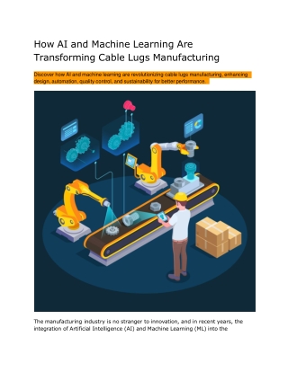 How AI and Machine Learning Are Transforming Cable Lugs Manufacturing