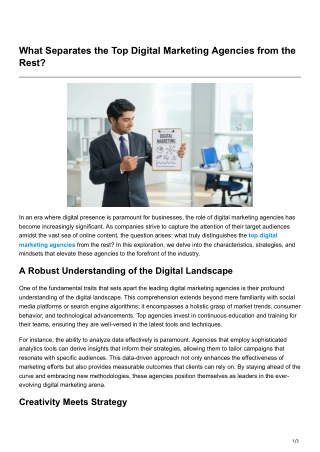 what separates the top digital marketing agencies