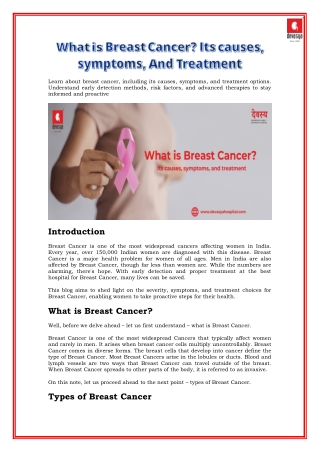 What Is Breast Cancer? Its Causes, Symptoms, And Treatment