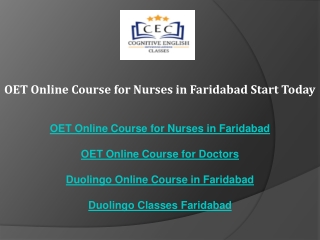 OET Online Course for Nurses in Faridabad Start Today