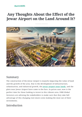 Any Thoughts About the Effect of the Jewar Airport on the Land Around It