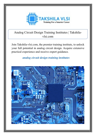 analog circuit design training institutes