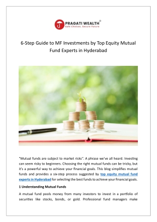 6-Step Guide to MF Investments by Top Equity Mutual Fund Experts in Hyderabad