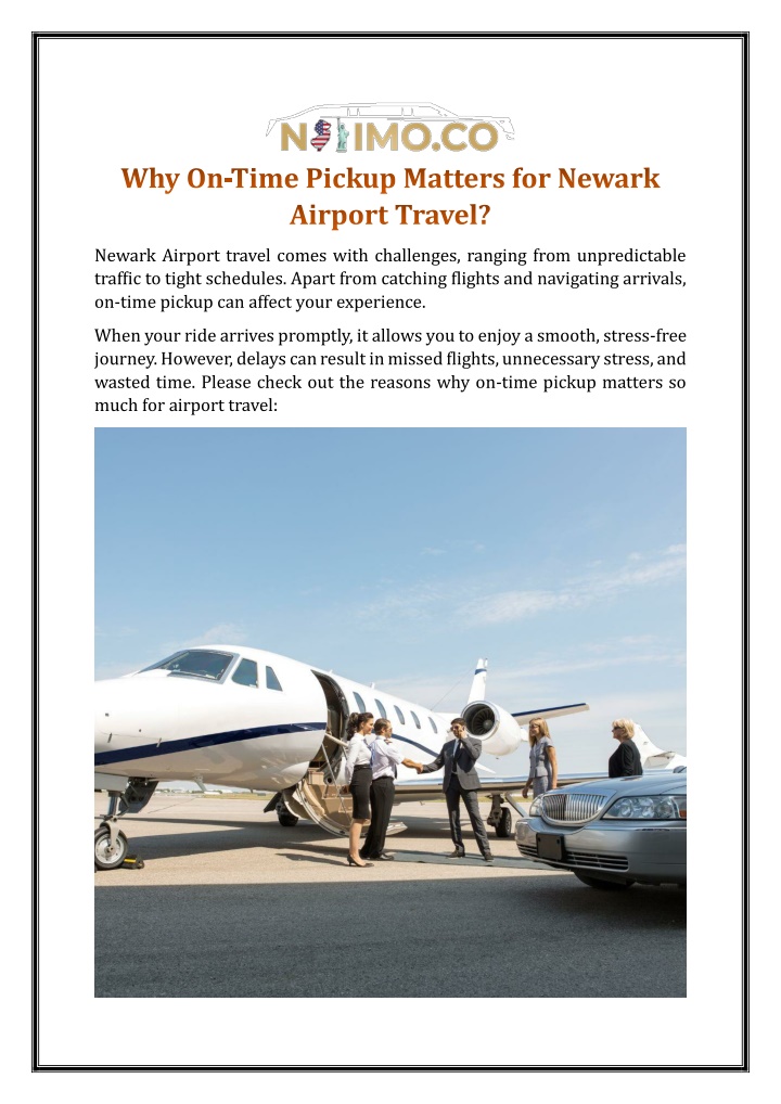 why on time pickup matters for newark airport