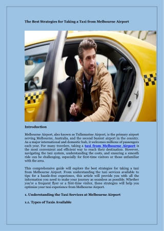 the best strategies for taking a taxi from