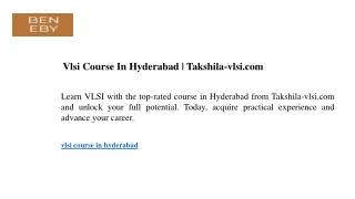 vlsi course in hyderabad takshila vlsi com