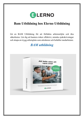 Bam Utbildning hos Elerno Utbildning