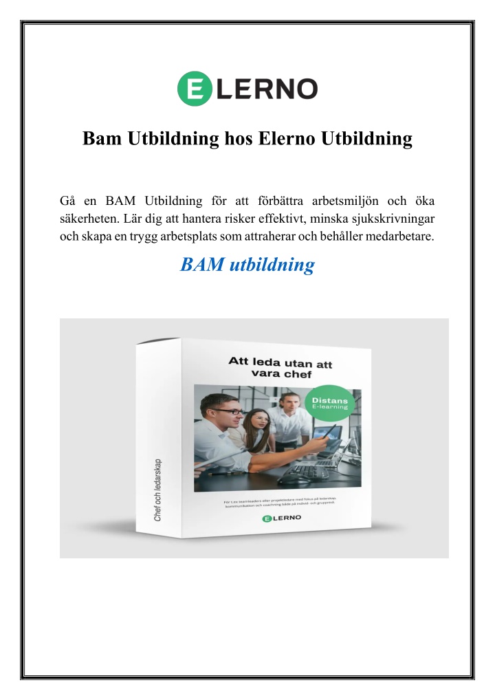 bam utbildning hos elerno utbildning