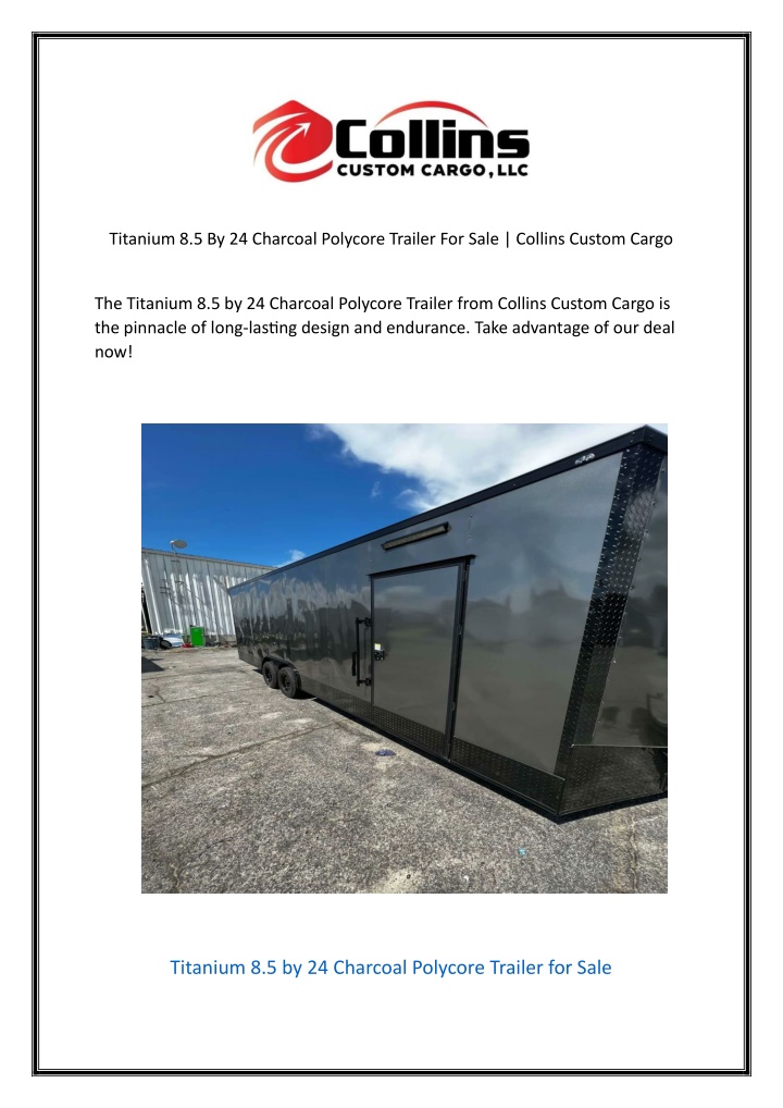 titanium 8 5 by 24 charcoal polycore trailer