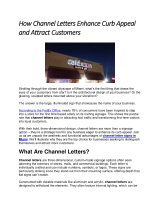 How Channel Letters Enhance Curb Appeal and Attract Customers