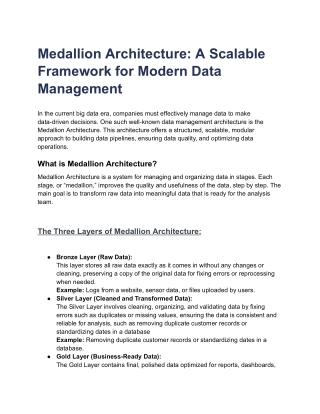 Medallion Architecture_ A Scalable Framework for Modern Data Management