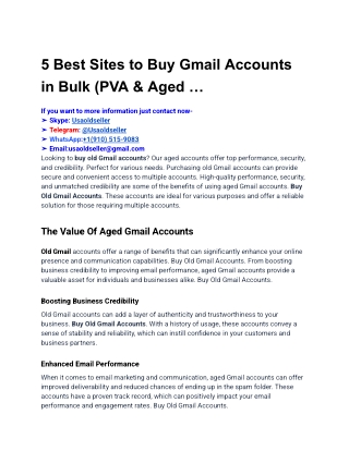 5 Best Sites to Buy Gmail Accounts in Bulk (PVA & Aged …