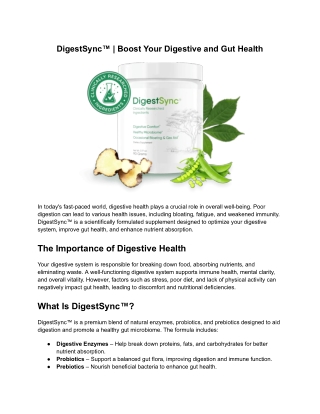 digestsync boost your digestive and gut health