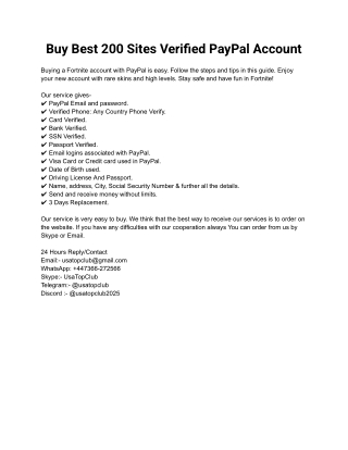 Buy Verified PayPal Account