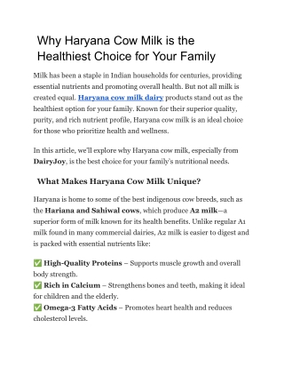 Why Haryana Cow Milk is the Healthiest Choice for Your Family (1)