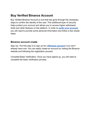 Buy Verified Binance Account